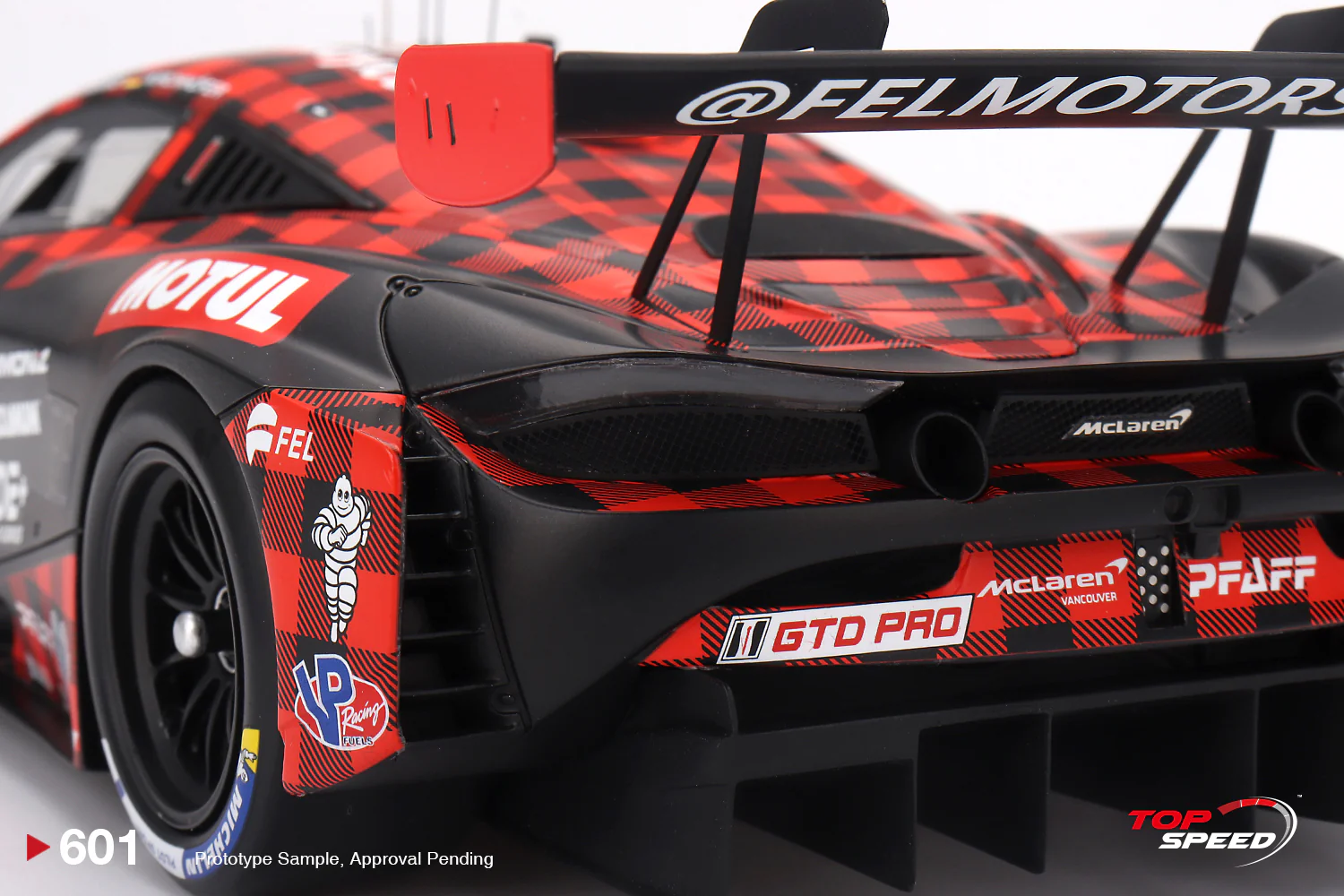 Topspeed Mclaren 720S GT3 EVO #9 Pfaff Motorsport Plaid 2024 IMSA Chevrolet Grand Prix Red 1:18 - Image 6