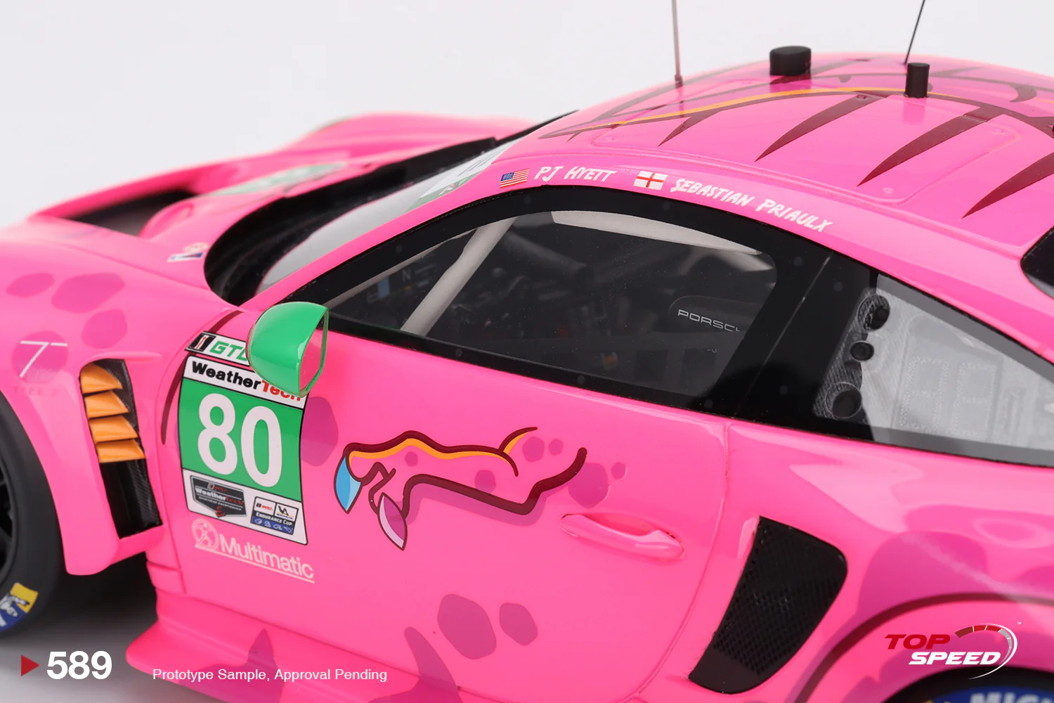 Topspeed Porsche 911 GT3 R (992) #80 Roxy AO Racing 2024 IMSA Michelin GT Challenger at VIR 1:18 - Image 5