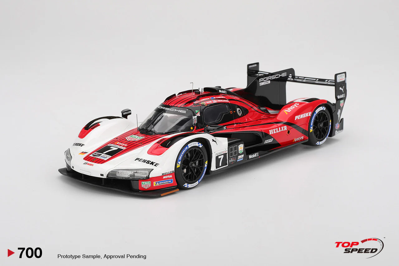 Topspeed Porsche 963 #7 Penske Motorsport IMSA 2024 Daytona 24Hrs Winner Red 1:18