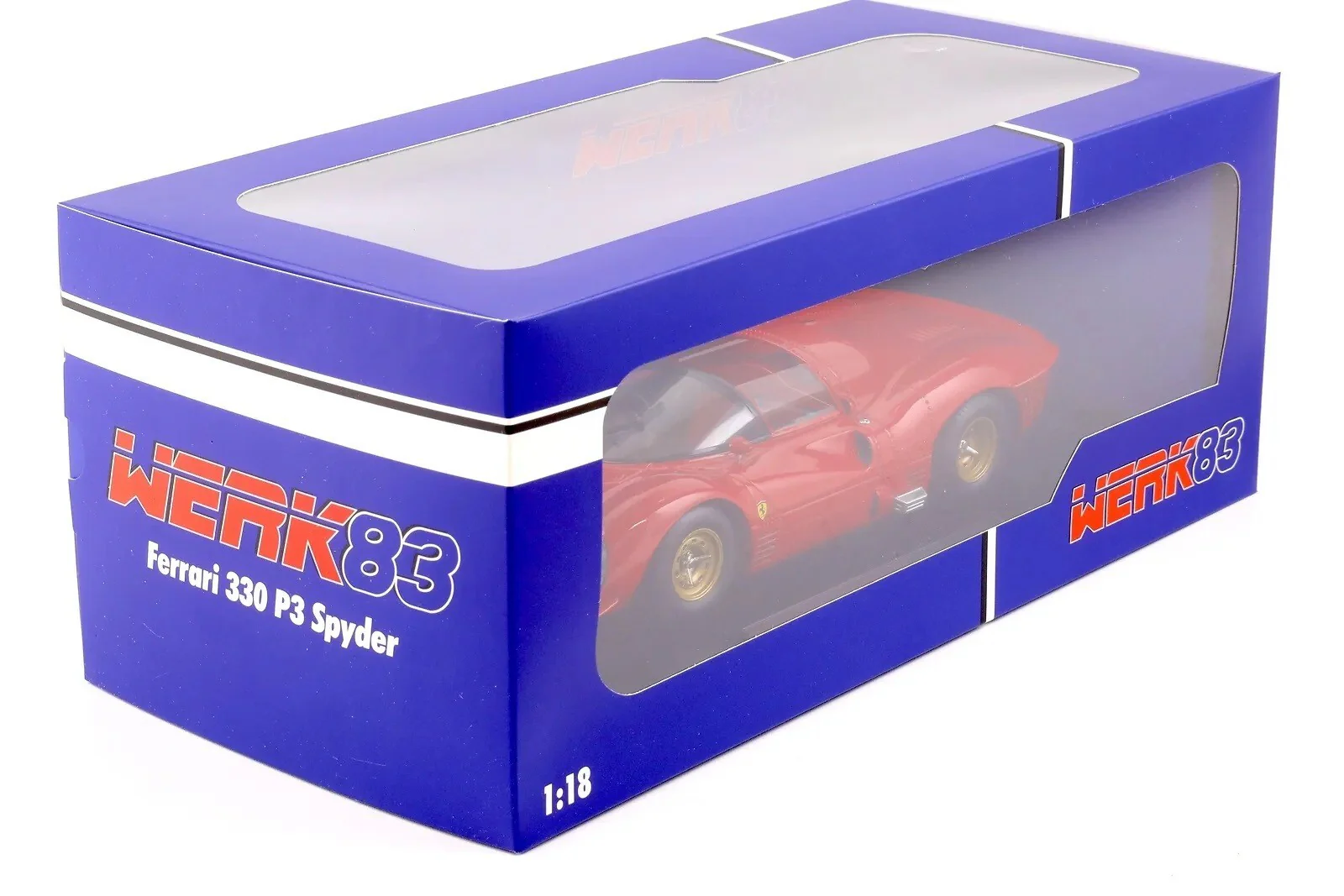 Werk83 1966 Ferrari 330 P3 4.0L V12 Spider Le Mans Plain Body Version Red 1:18 - Image 4